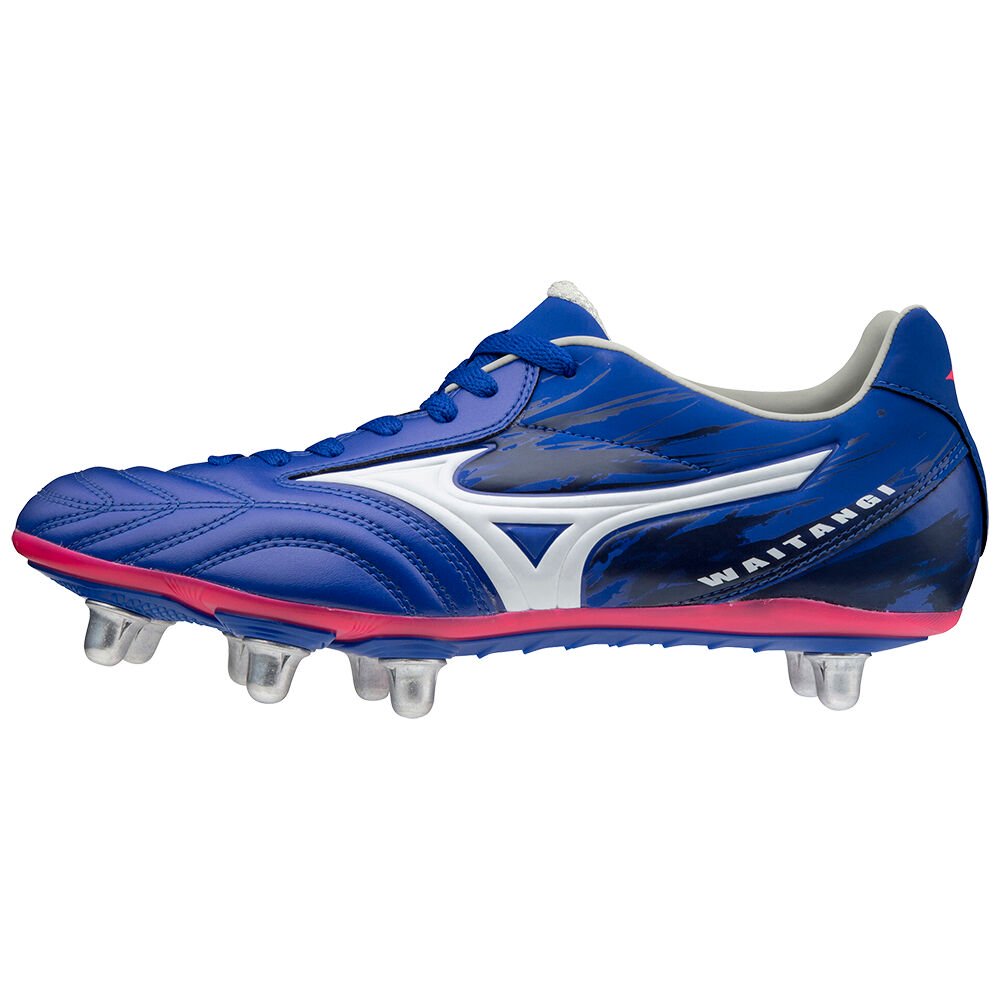 Mizuno Women's Rugby Shoes Waitangi PS Blue/White - MQRUGHB-04